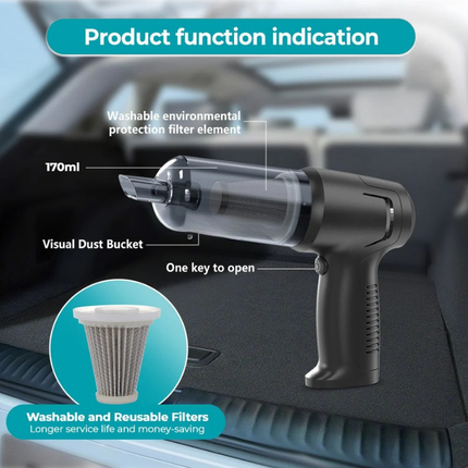 Portable Cordless Handheld Vacuum Cleaner for Car Interior and Home Use, Brushless Motor