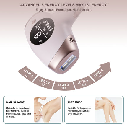 Portable Quartz Lamp IPL Hair Remover with Freezing Point Function