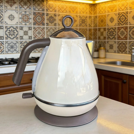 Vintage Retro Style Stainless Steel Electric Kettle 1.7L with Digital Controls