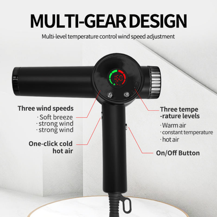 Professional 1800W Ionic Hair Dryer 110000 RPM Fast Drying Blow Dryer