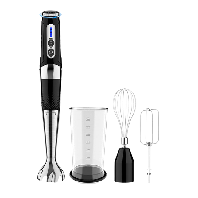Portable USB Rechargeable Handheld Mixer with Stainless Steel Accessories and 700ml Cup