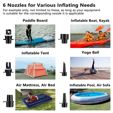 Compact Digital SUP Air Pump with 20 PSI Max Output & Long-Lasting Rechargeable Battery
