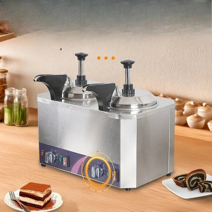 Dual Heated Condiment Dispenser Pump for Professional Food Service Use