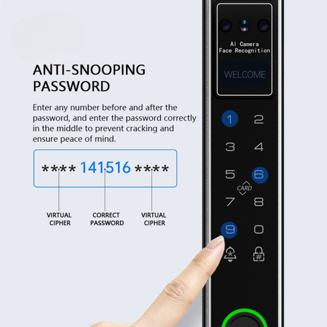 Digital Biometric Door Lock with Camera, Rechargeable Battery and App Remote Control