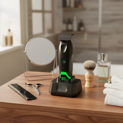 Professional 9000RPM Cordless Hair Clipper Rechargeable Adjustable Cutting Length Trimmer LCD