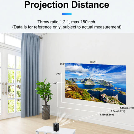 Portable Android DLP Mini Projector with Built-In Battery, 180 ANSI Brightness & 5G WiFi
