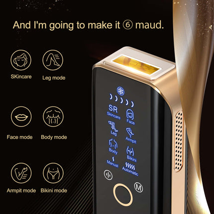 Corded IPL Hair Removal Device 12J Energy, Manual & Auto Modes