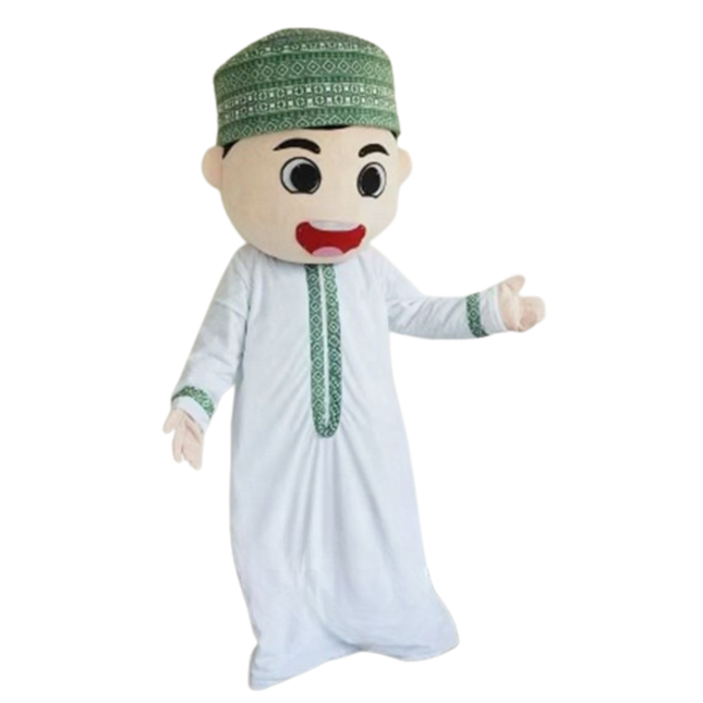 Arab Character Adult Mascot Costume Full Body Cartoon Suit for Parties Halloween and Events