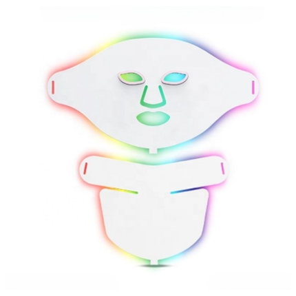LED Neck Light Relaxation Mask 4 Wavelength Silicone Skincare Device for Firming and Skin Renewal