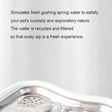 Automatic Pet Drinking Fountain 2.5L with Smart App Tracking, Stainless Steel Bowl & Safety Sensors
