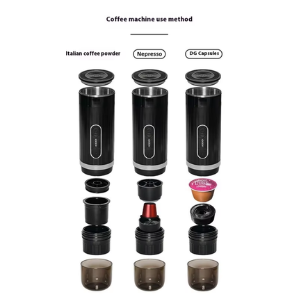Portable Stainless Steel Capsule Espresso Machine 20 Bar Rechargeable Coffee Maker with Milk Frother