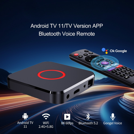 Android 11 TV Box 2GB 16GB with Dual Band WiFi and 4K Video Playback Support