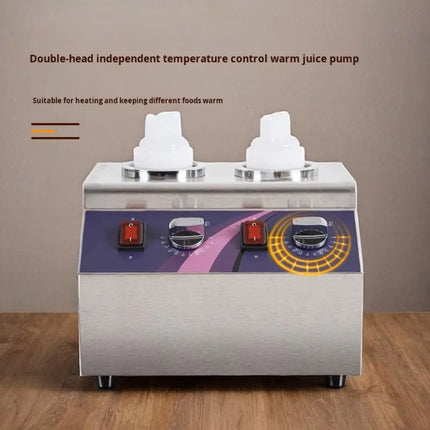 Commercial Dual Sauce & Chocolate Heating Dispenser with Precision Pump System