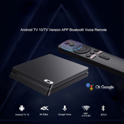 Android TV Box 4K Streaming Device with 2GB RAM, 8GB/16GB Storage & Dual WiFi