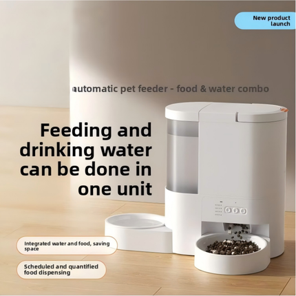Smart Automatic Pet Feeder and Water Fountain Combo with APP Control Timed Feeding for Cats and Dogs