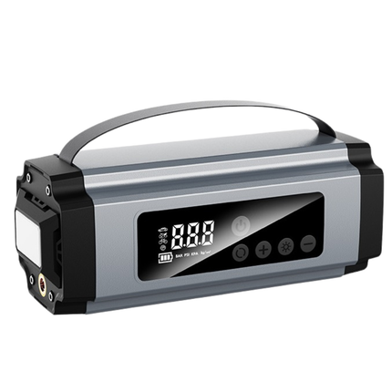 Compact 4-in-1 Car Jump Starter with LED Light, Tire Pump & 8000mAh Power Bank