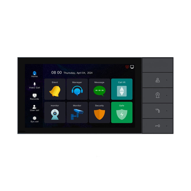 Wall-Mounted Smart Home Intercom System with Security Alarm & Visitor Messaging
