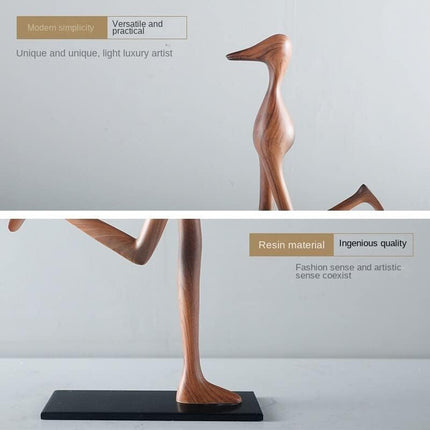 Modern Abstract Resin Decorative Sculpture Pointed Mouth Artistic Home Office Accent 33cm