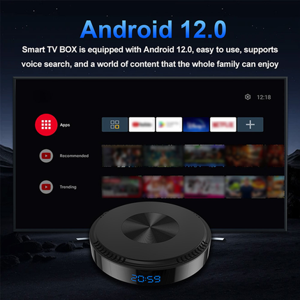 Android 14 Smart TV Box with Chip, 2GB RAM, 16GB Storage, Dual WiFi