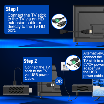 Compact Android TV Stick Media Player, Quad Core Processor, 4K Support, IR Remote, WiFi