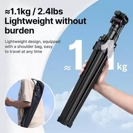 69" Overhead Aluminum Tripod for Filming, Travel Photography & Top-Down Shots