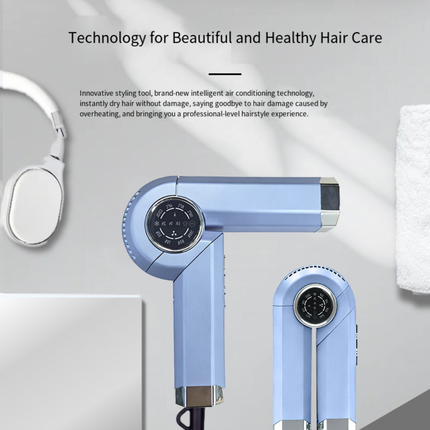 Professional Foldable Ionic Hair Dryer 1800W High Speed Travel Blow Dryer with Concentrator Nozzle