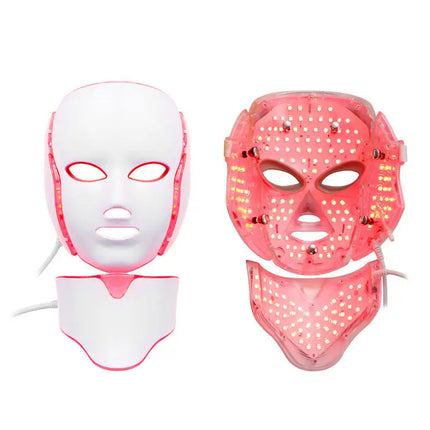 LED Face and Neck Rejuvenation Mask with 7 Light Relaxation Modes and Microcurrent Heads