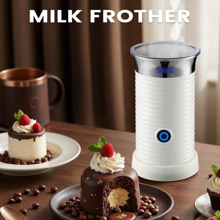 Compact Electric Milk Heating & Frothing Machine, One-Button Operation, ABS Body Design