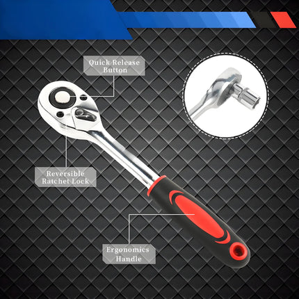 Professional 172-Piece Hand Tool Kit with Sockets & Ratchets for Automotive and Household Tasks