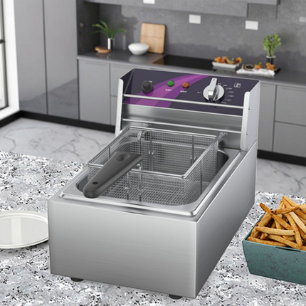 Heavy Duty 4.5L Electric Deep Fryer with Adjustable Temperature and Stainless Steel Body