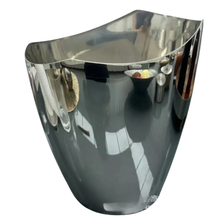 Stainless Steel Ice Bucket – Modern Irregular Design with Large Capacity