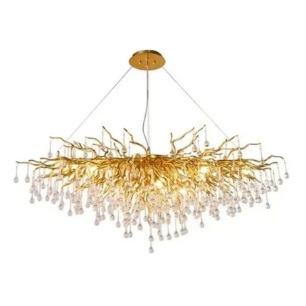 Modern LED Crystal Chandelier Pendant Light, Adjustable Ceiling Fixture for Living Room, Dining Room & Bedroom