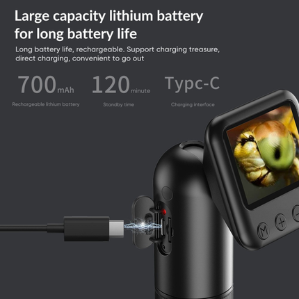Portable Digital Microscope with Rechargeable Battery, LED Illumination & Desktop Stand
