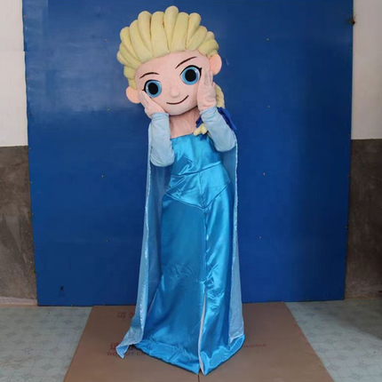 Adult Snow Queen Mascot Costume – Full-Body Ice Princess Character Outfit for Parties & Events