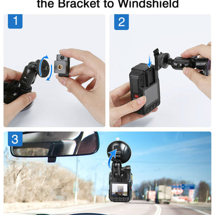 2-in-1 Car Suction Mount & Charger for HD66-02/D7 Body Camera