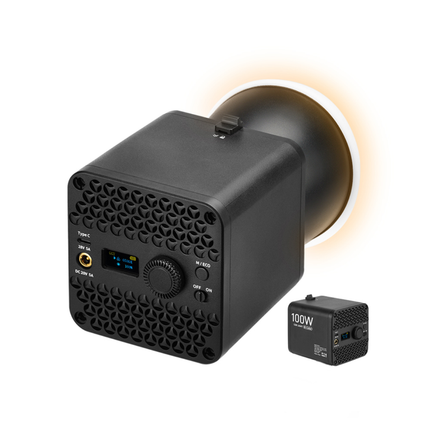 Portable 100W LED Video Light – Adjustable 2700–6500K, High CRI, Rechargeable, Bright COB Fill Light
