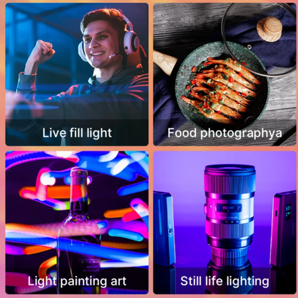 Compact RGB Pocket LED Light with Adjustable White Balance & USB-C Recharge for Content Creators