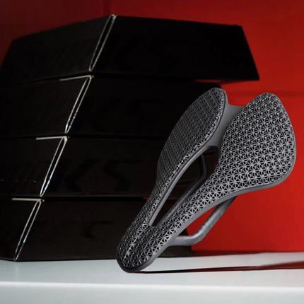 Short Nose Carbon Fiber Bike Saddle with 3D Printed Ventilated Design