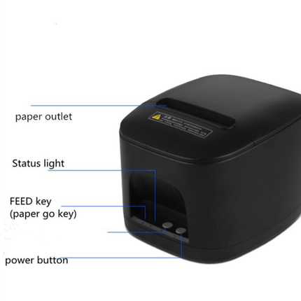 80mm Thermal POS Receipt Printer with Auto Cutter, 160mm/s High-Speed, USB or Network Connectivity