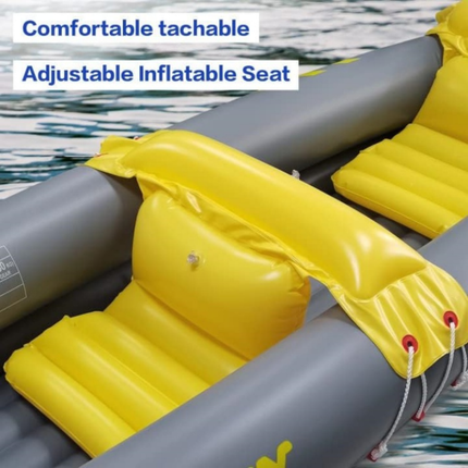Inflatable Single-Person Kayak – Lightweight Yellow PVC for River Paddling & Recreational Fishing