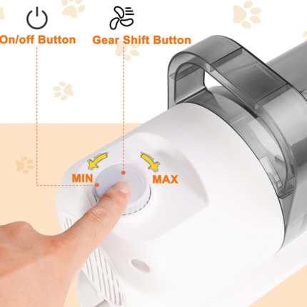 300W Pet Grooming Vacuum Kit – Low Noise, Self-Cleaning Design with Detachable Combs