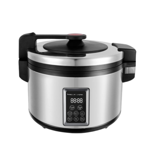 Commercial Deluxe Stainless Steel Rice Cooker with Non-Stick Inner Pot & Steamer