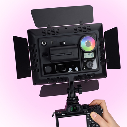 Portable RGB Bi-Color LED Video Light 18W 3200K–5600K with 2.4G Remote for Photography, Vlogging, and Streaming