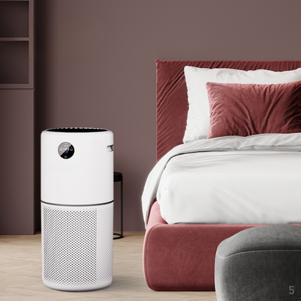 High Airflow Air Purifier with Smart Sensors and UV-C Light 50m² Coverage White