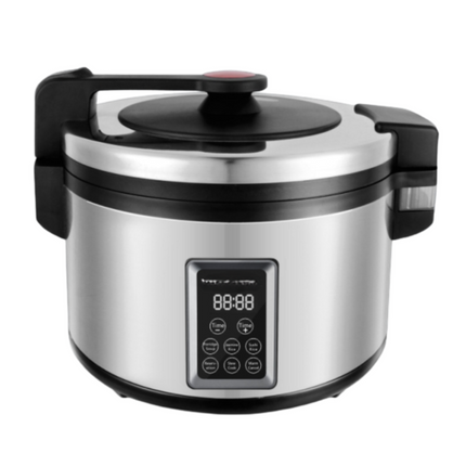 Commercial Deluxe Stainless Steel Rice Cooker with Non-Stick Inner Pot and Steamer – 1900W, 5.6L Rice Capacity
