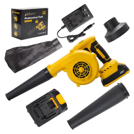 Portable 21V Cordless Leaf Blower & Vacuum – Brushless 400W Motor, Digital Display, Dual Batteries