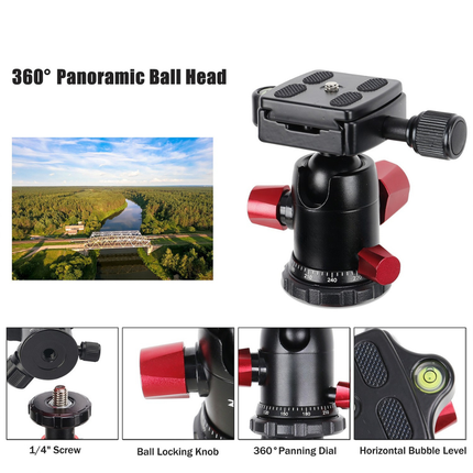 Compact Aluminum Tripod 140cm Extendable Monopod for Mobile & Camera