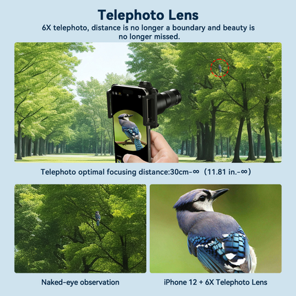 Dual-Purpose Smartphone Zoom & Close-Up Camera Lens Attachment