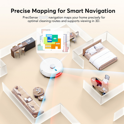 Smart LDS Laser Robot Vacuum Cleaner – Auto Sweep & Vacuum, Slim Design for Home and Apartments