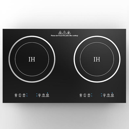 2-Burner Built-In Induction Cooktop with 1800W High-Power Burners and Anti-Corrosion Base